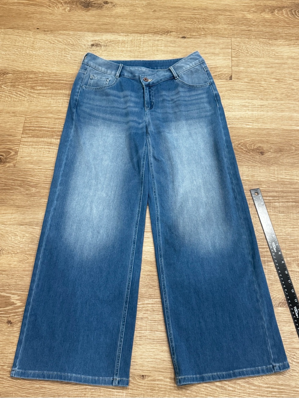 Halara Wide Leg Jeans Women’s Medium Regular Blue Stretch High Rise Denim Pants
